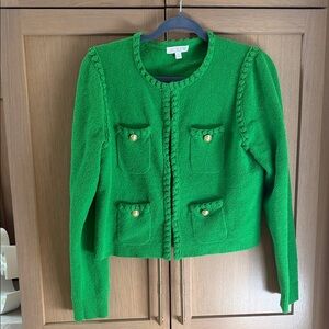 J. Crew Vibrant Green Knit Jacket